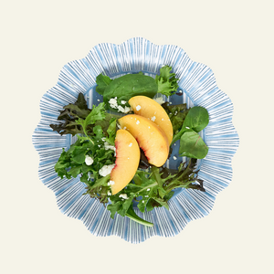 Photo of the Cabana Stripe Melamine | Dessert Plate Set ensemble.
