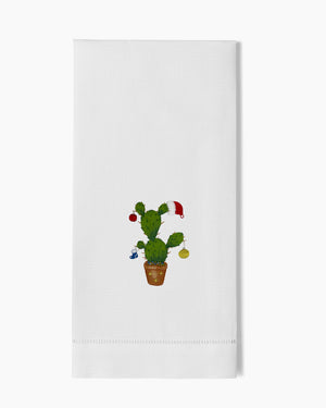 Photo of the Cactus Christmas Hand Towel ensemble.
