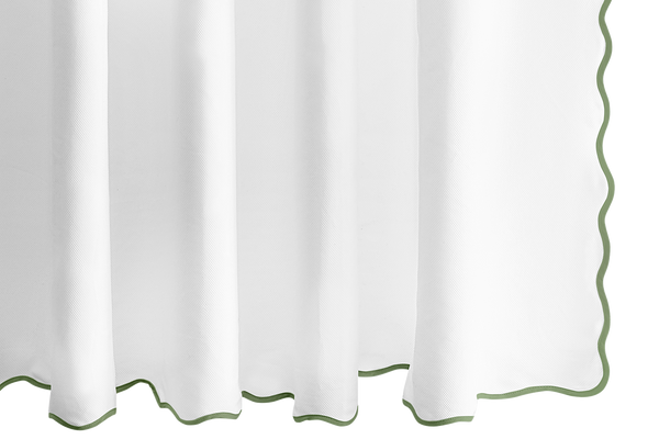 Photo of the Camilla Pique Shower Curtain ensemble.