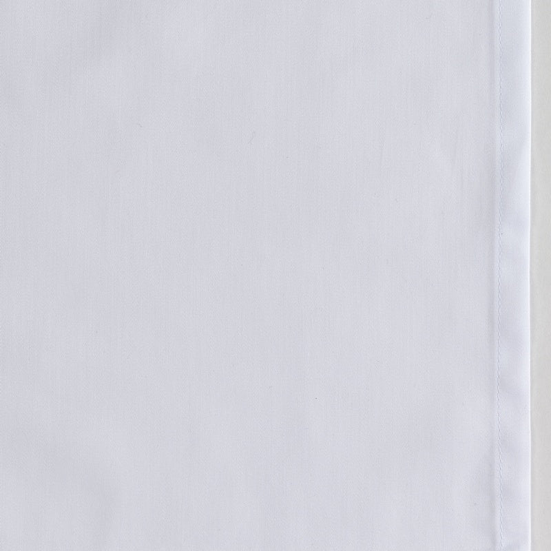 Close-up of white cotton pillowcase hem with fine ladder-stitch detail.