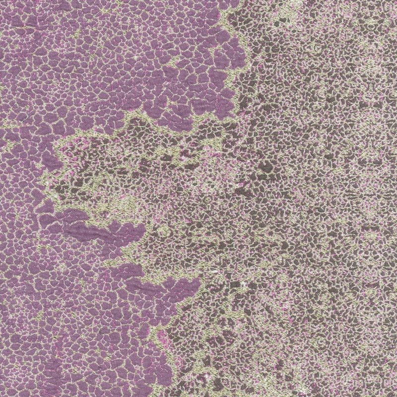 Close-up texture with a cracked, organic pattern in deep plum and muted sage green, featuring Mundo Pillow Cover by Celso de Lemos available at Linen Society.