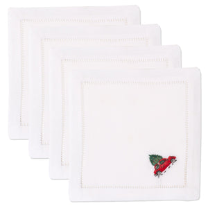 Photo of the Christmas Tree Car Cocktail Napkins ensemble.