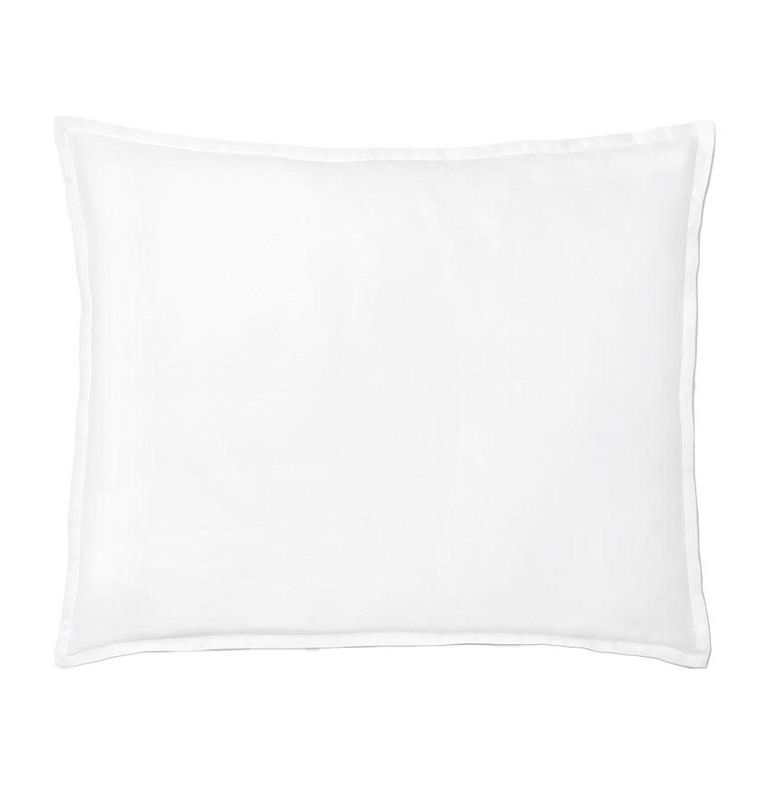 Sferra Giza 45 Corto sateen sham in white with a classic flanged border.