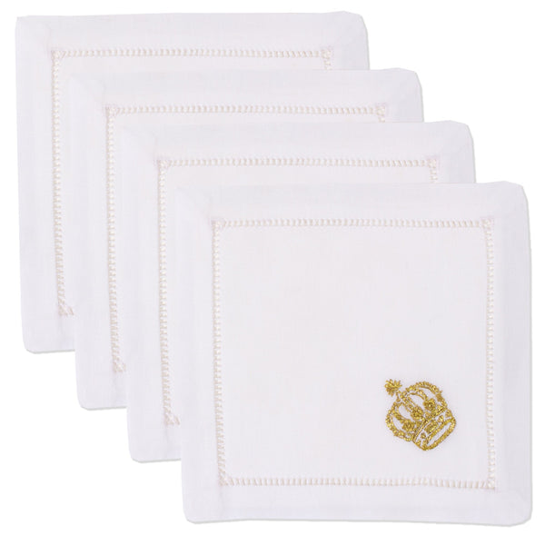 Photo of the Crown Gold Cocktail Napkins ensemble.