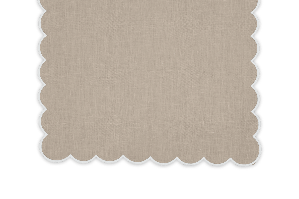 Dakota table runner in Oat & White