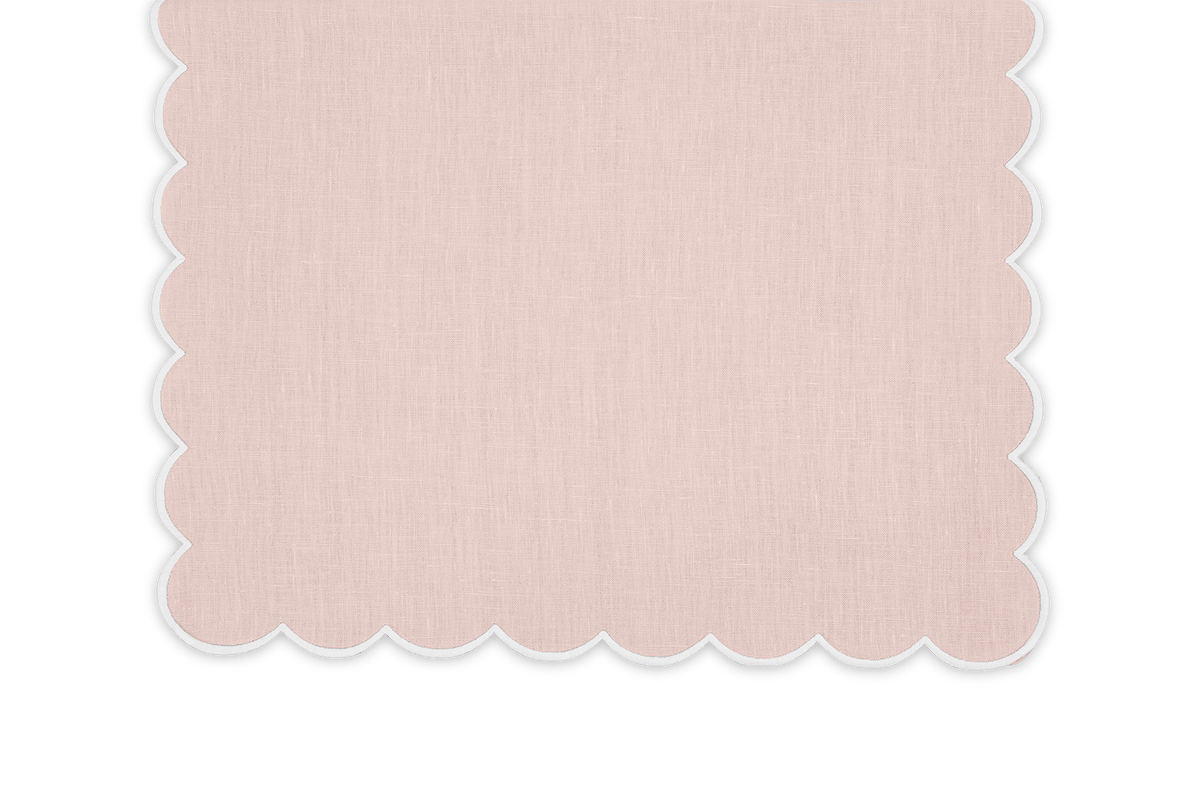 Dakota table runner in Pink & White