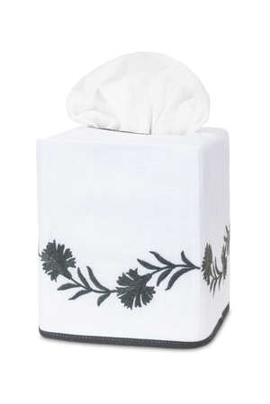 Photo of the Daphne | Embroidered Tissue Box Cover ensemble.