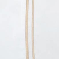 The Linen Society Exclusive Mimosa Embroidered Sheet Set features two parallel beige lines on a white background, inspired by the crisp elegance of Italian cotton sheets and refined percale weave.