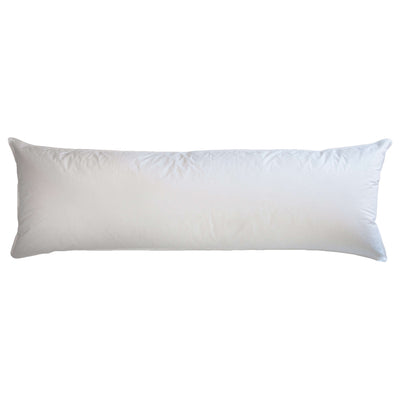 Ogallala Comfort Hypodown lumbar pillow insert in white with quilted diamond stitching.
