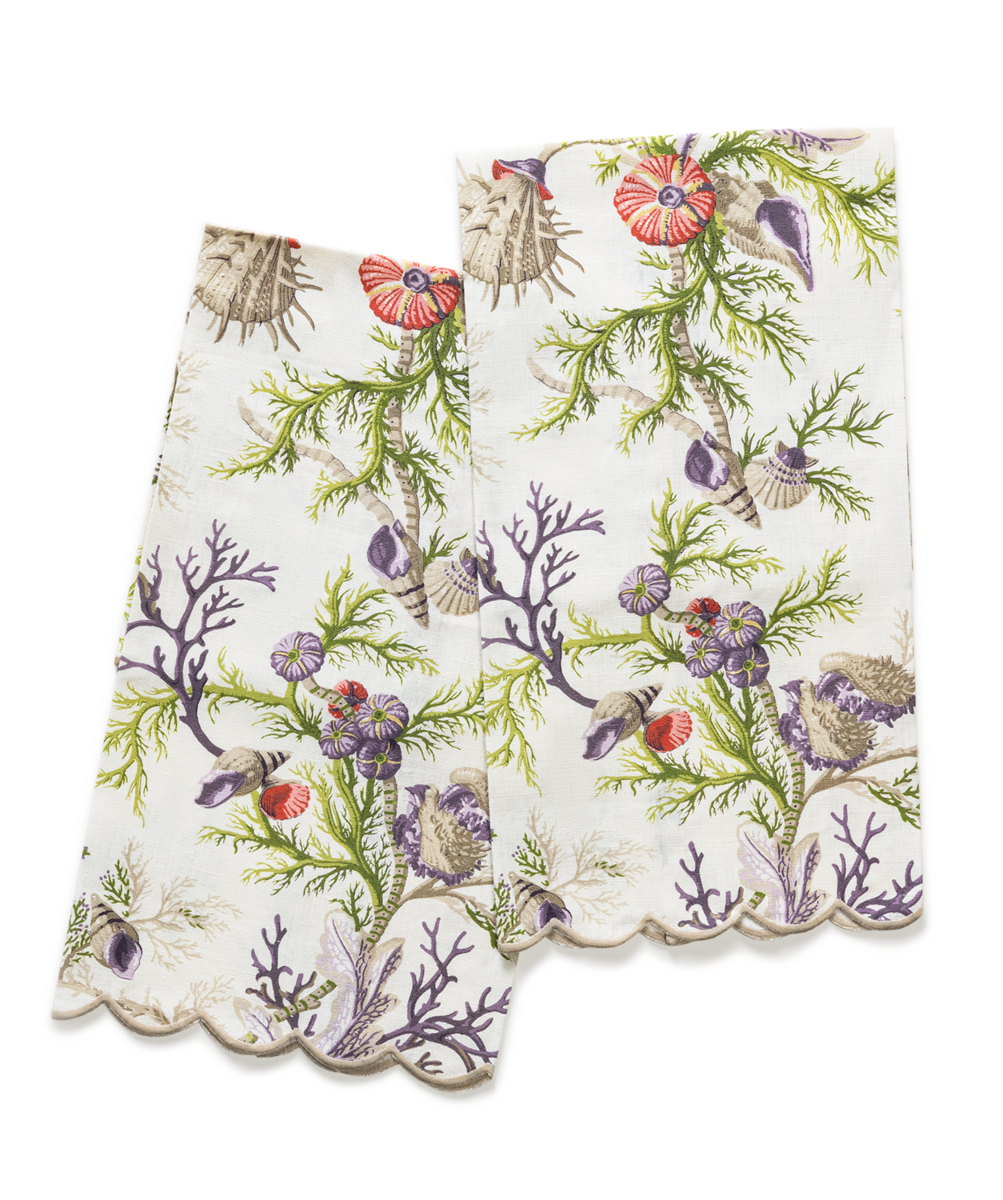 Del Tesoro | Printed Linen Guest Towel Set