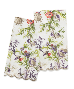 Photo of the Del Tesoro | Printed Linen Guest Towel Set ensemble.