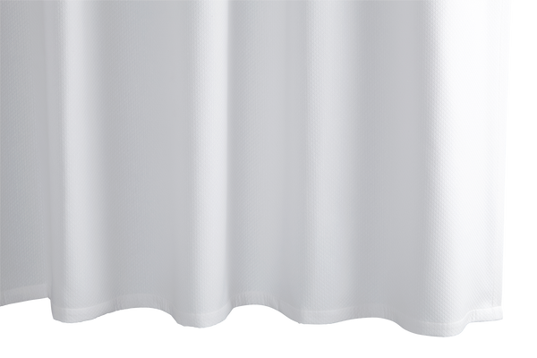 Photo of the Diamond Pique Shower Curtain ensemble.