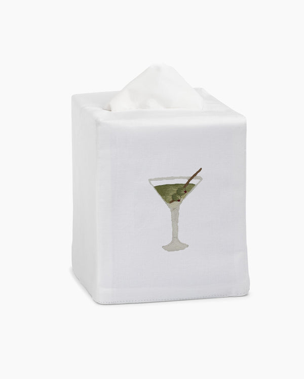 Photo of the Dirty Martini Tissue Box Cover ensemble.