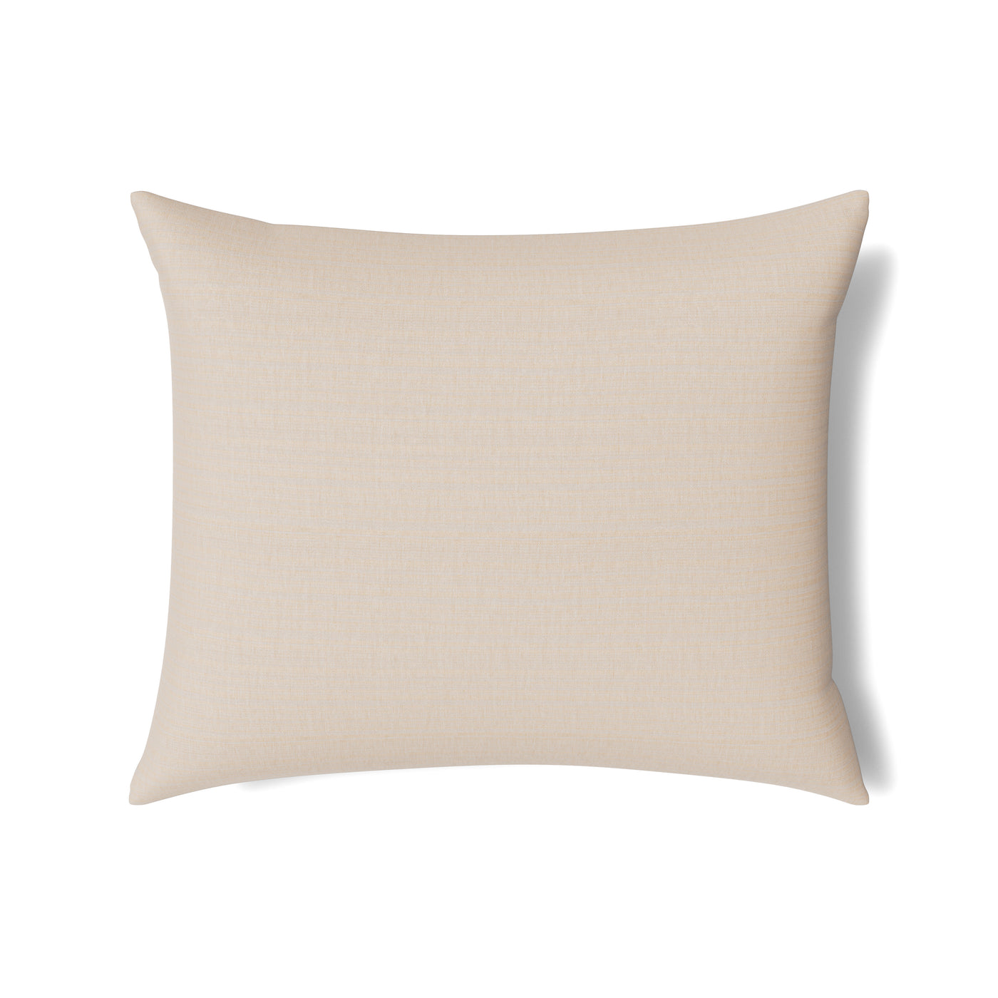 Close-up of Ann Gish Doria pillow in sand, showcasing subtle woven linen texture.