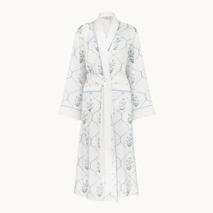 Photo of the Forget Me Not | Silk Dressing Gown ensemble.