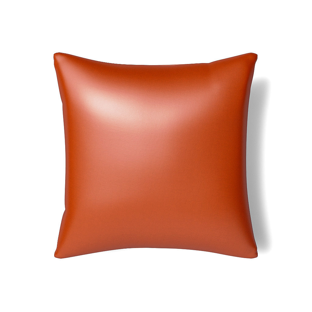 Terracotta Ann Gish Duchess pillow, smooth front view against white background.