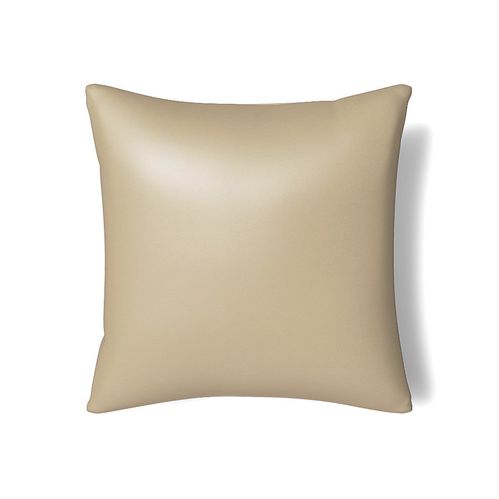 Ann Gish Duchess pillow in champagne, smooth satin finish, isolated on white background.