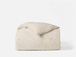 Photo of the Cambria Embroidered Linen | Duvet Cover ensemble.