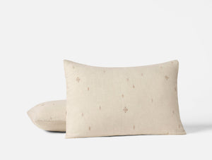 Photo of the Cambria Embroidered Linen | Pillow Sham ensemble.