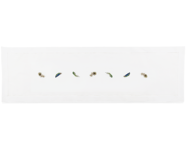 Photo of the Feathers Table Runner ensemble.