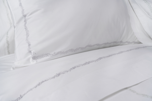 Photo of the The Foglia Bedding Collection ensemble.