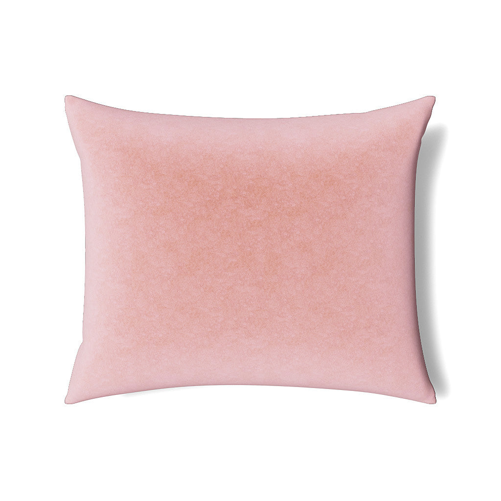 Ann Gish Fresco Velvet pillow in blush, plush velvet texture shown from front.