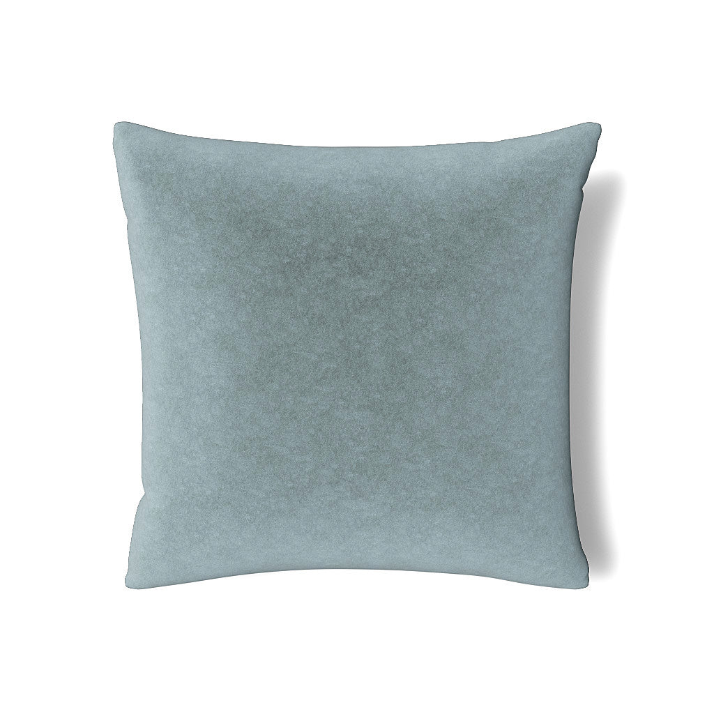 Ann Gish Fresco Velvet sham in muted teal, front view on white background.