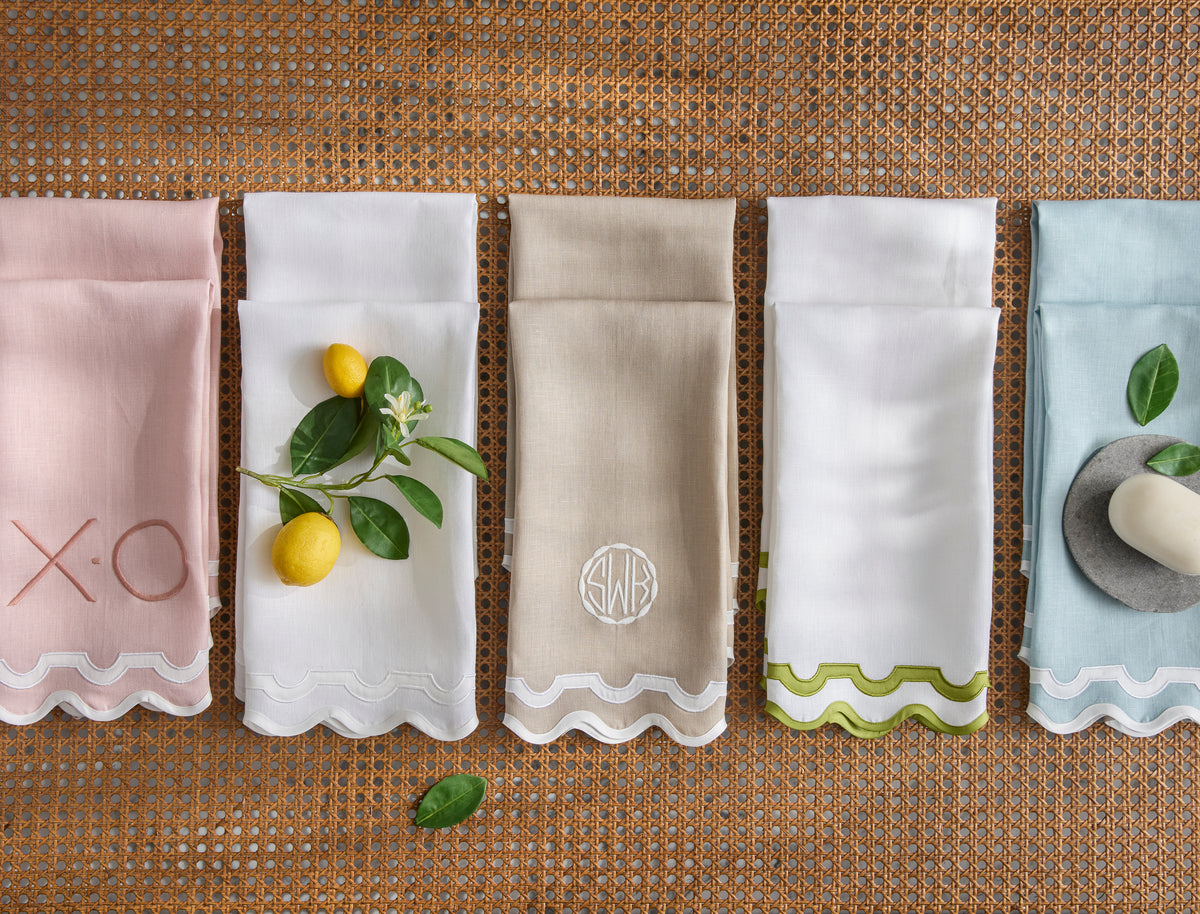 Mirasol | Scalloped Linen Guest Towel Set