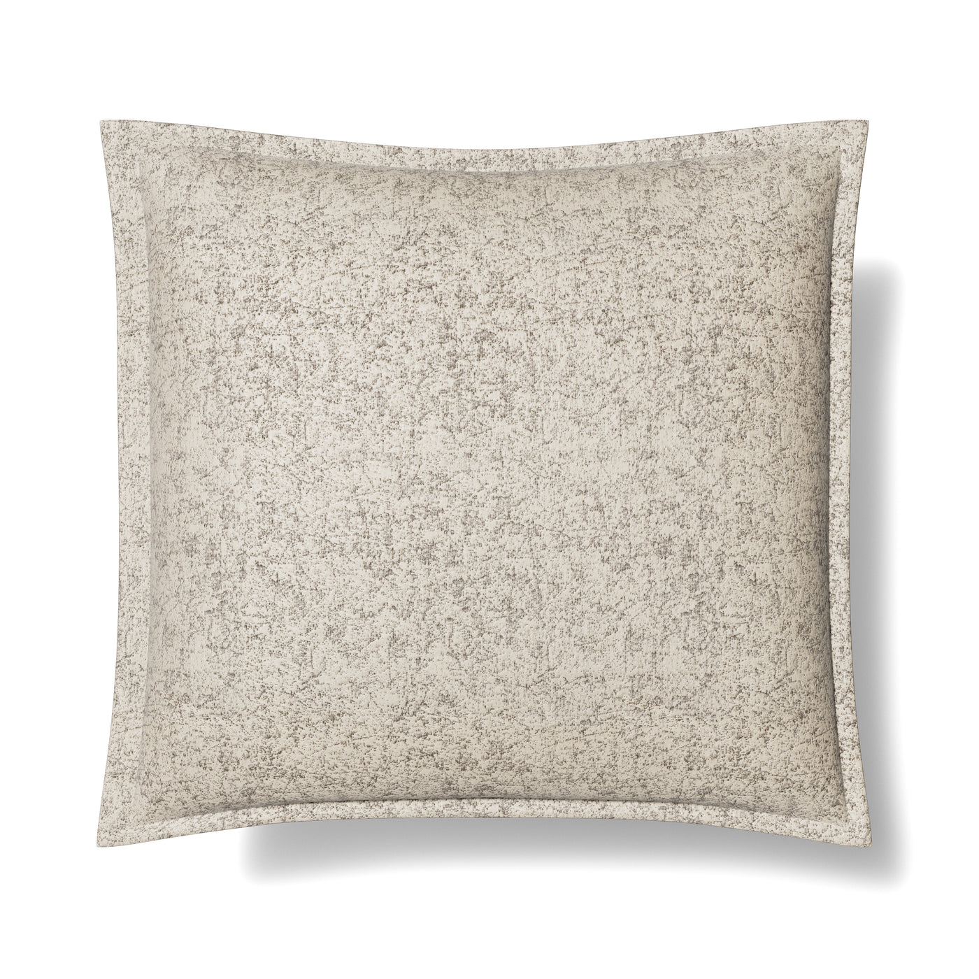 Ann Gish Glacier pillow in ivory with mottled texture and contrast flange border.