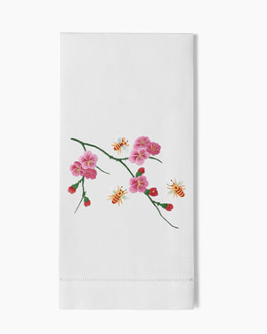 Photo of the Bees & Flowers Hand Towel ensemble.