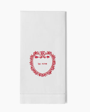 Photo of the Be Mine Hand Towel ensemble.