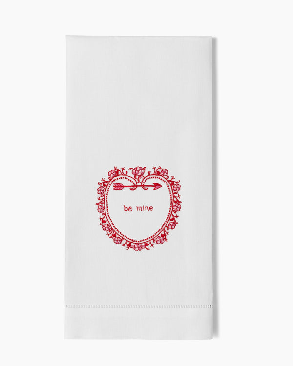 Photo of the Be Mine Hand Towel ensemble.