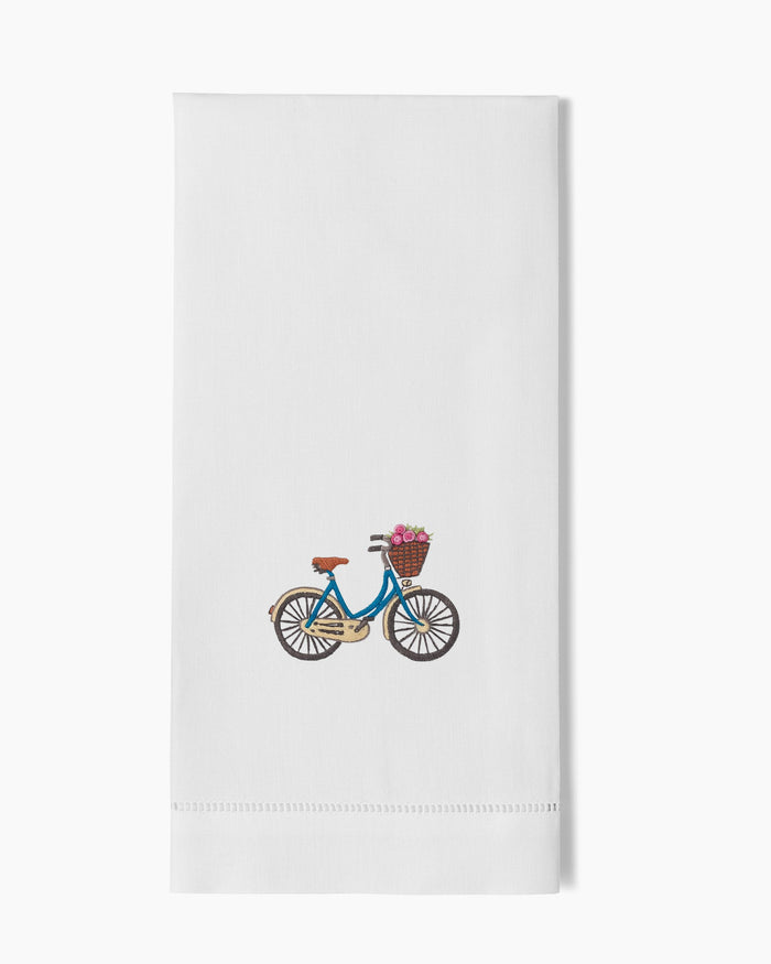 Photo of the Bicycle Flowers Hand Towel ensemble.