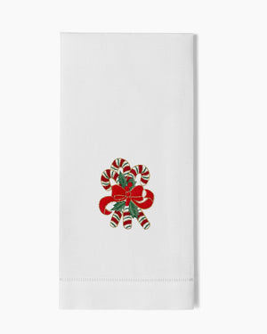 Photo of the Candy Canes Hand Towel ensemble.