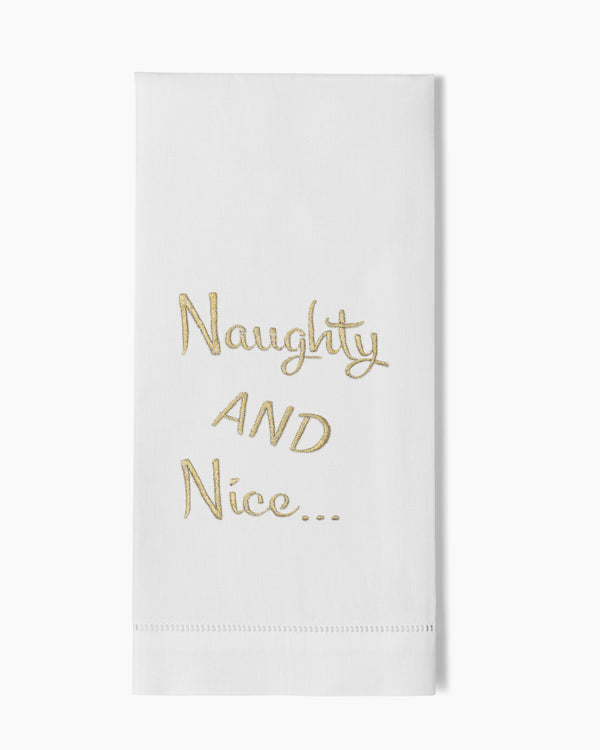 Photo of the Naughty & Nice Hand Towel ensemble.