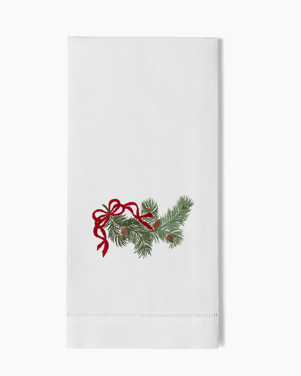 Photo of the Pine Bough Ribbon Hand Towel ensemble.