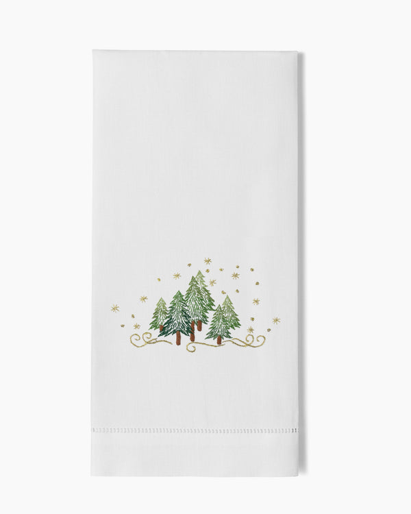 Photo of the Pine Trees Hand Towel ensemble.