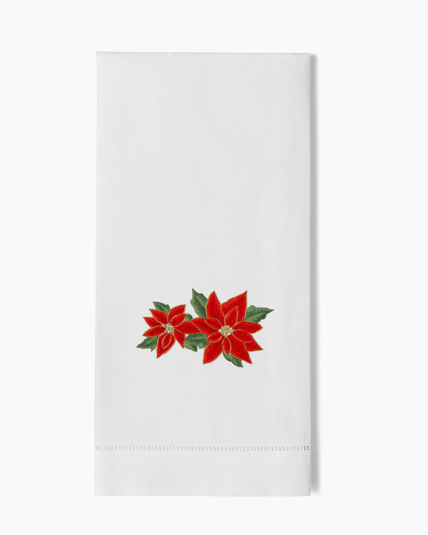 Photo of the Poinsettias Hand Towel ensemble.