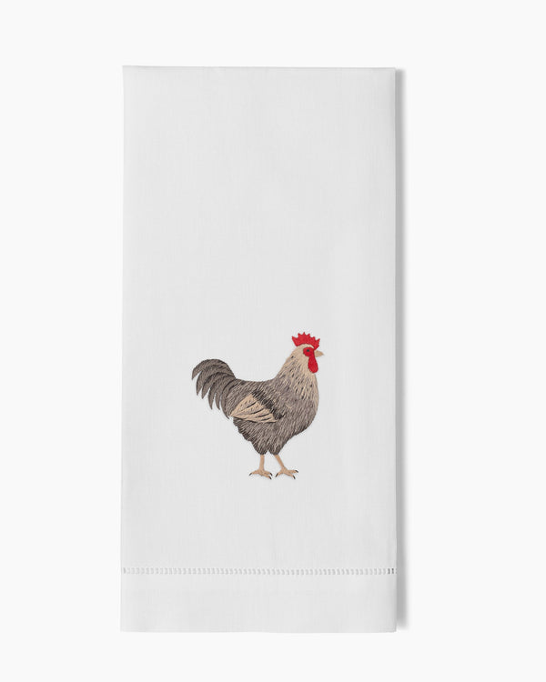 Photo of the Rooster Gray Towel ensemble.