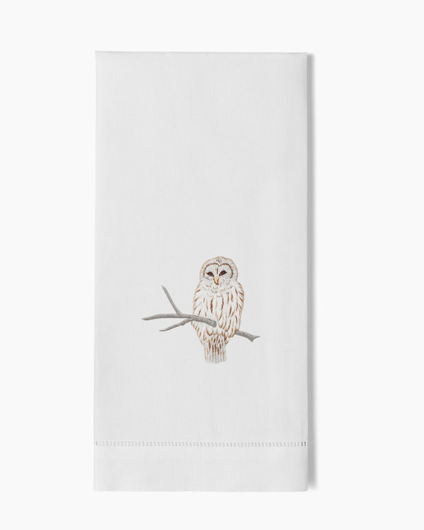 Photo of the Snowy Owl Hand Towel ensemble.