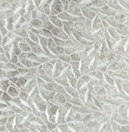 Close-up of ivory embroidered leaf pattern on Home Treasures Arbor fingertip towel.
