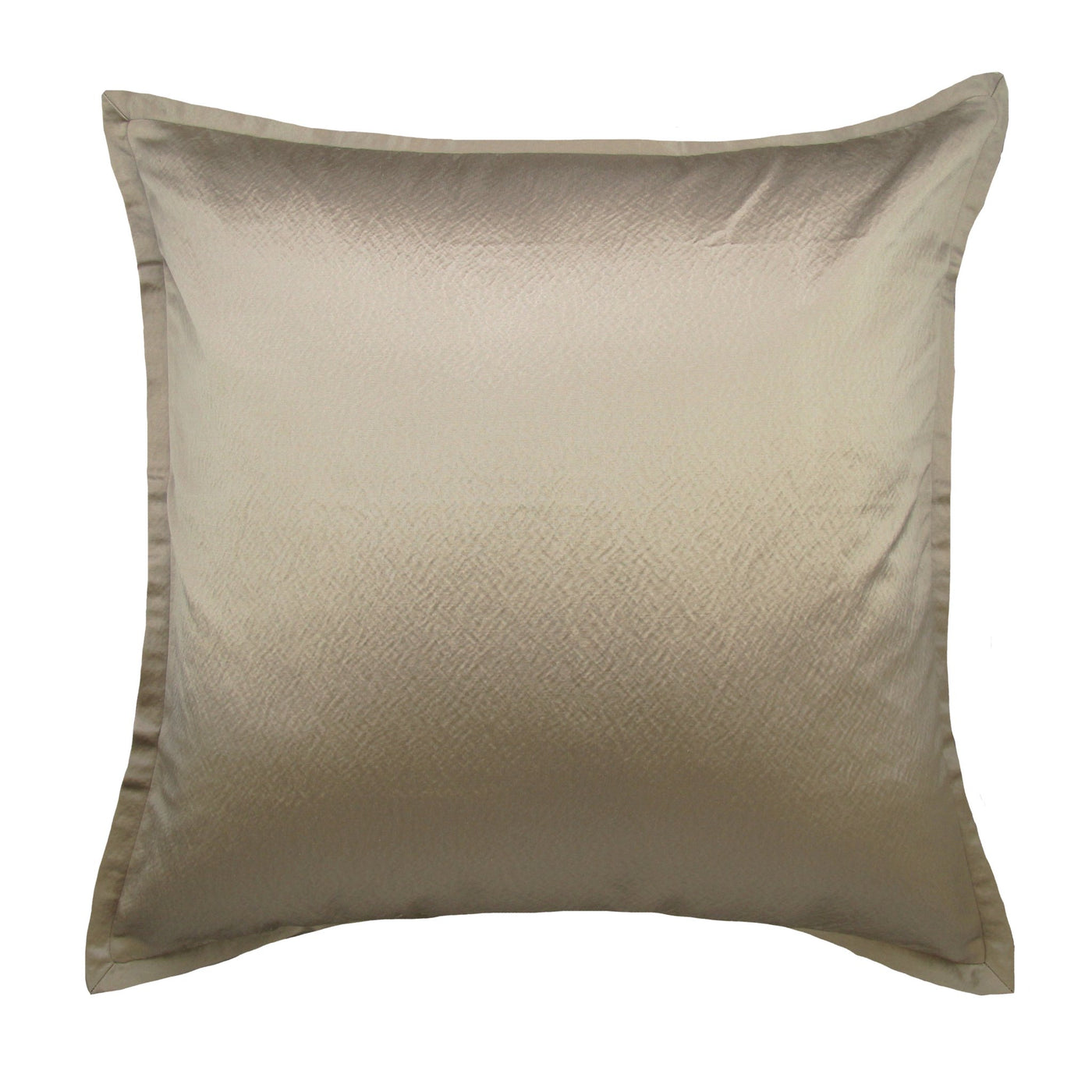 Ann Gish Hammered sham in champagne with subtle woven texture and knife-edge flange border.