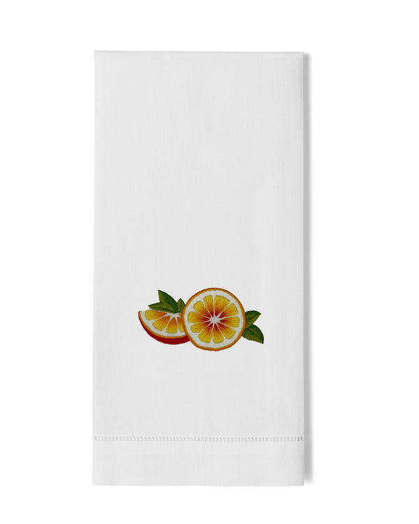 Photo of the Orange Cut Hand Towel ensemble.