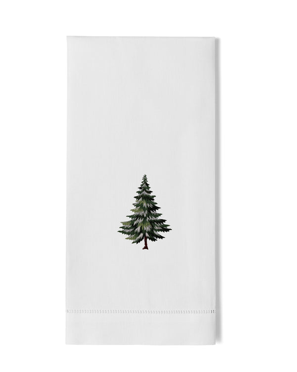Photo of the Snowy Tree Hand Towel ensemble.