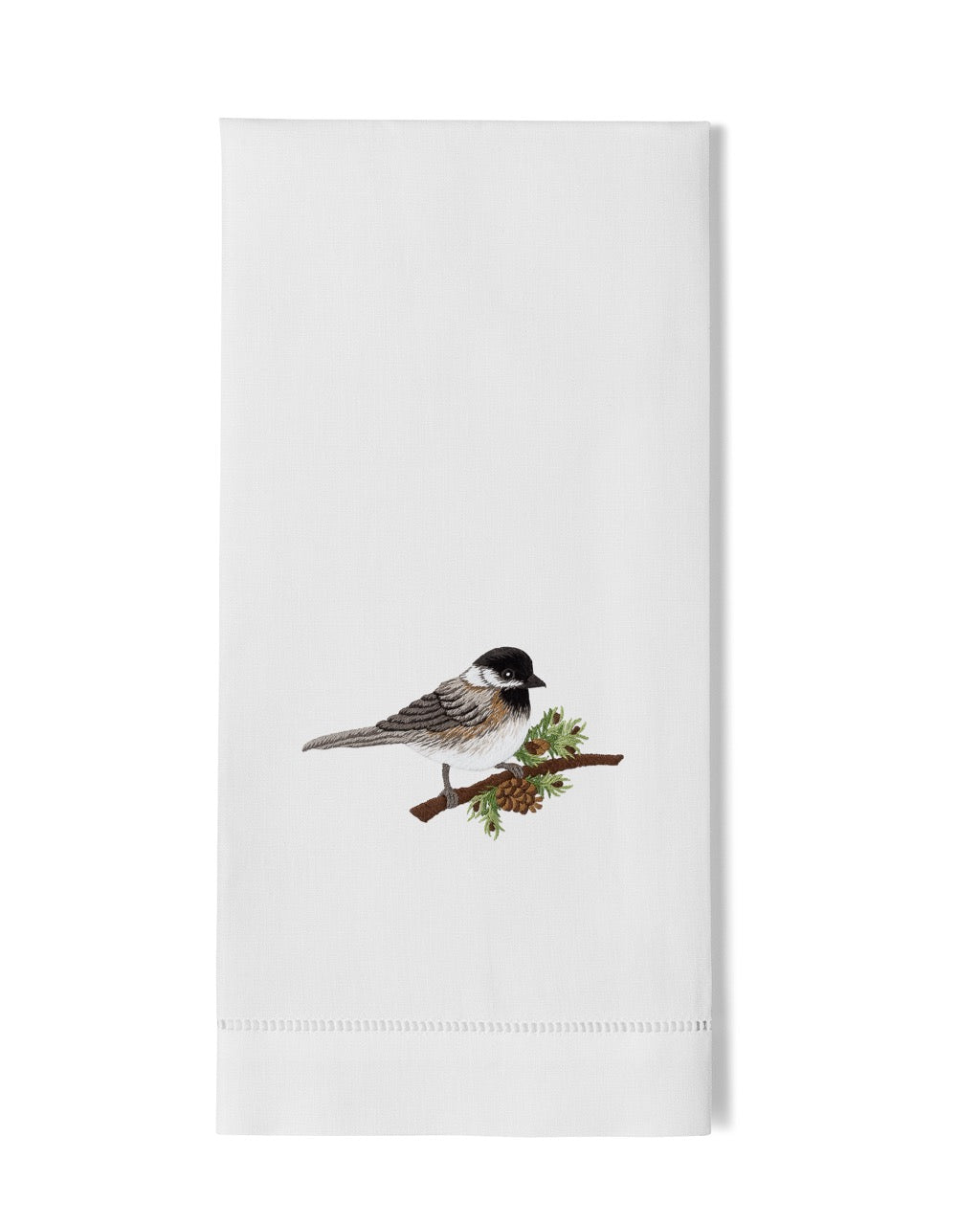 Image Of Henry Handwork Chickadee hand towel.