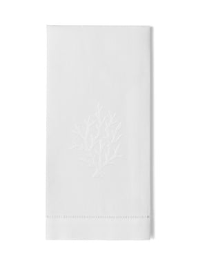 Photo of the Coral Knot White | Guest Towel ensemble.