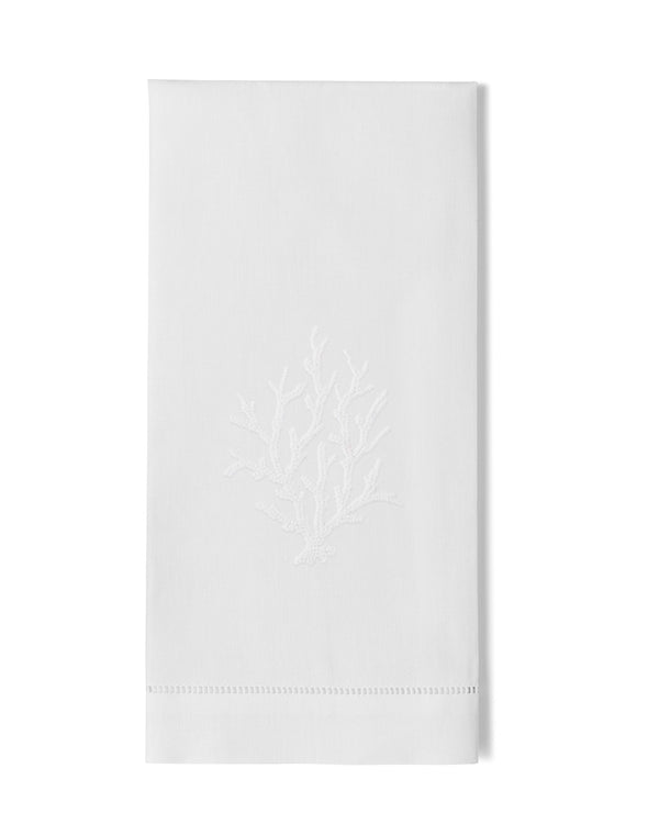 Photo of the Coral Knot White | Guest Towel ensemble.