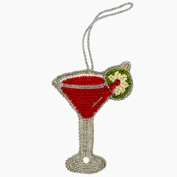 Photo of the Cosmopolitan Cocktail Ornament ensemble.