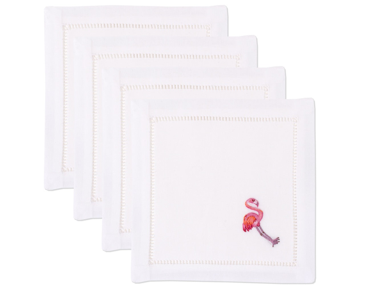 Image Of Henry Handwork Flamingo cocktail napkins.