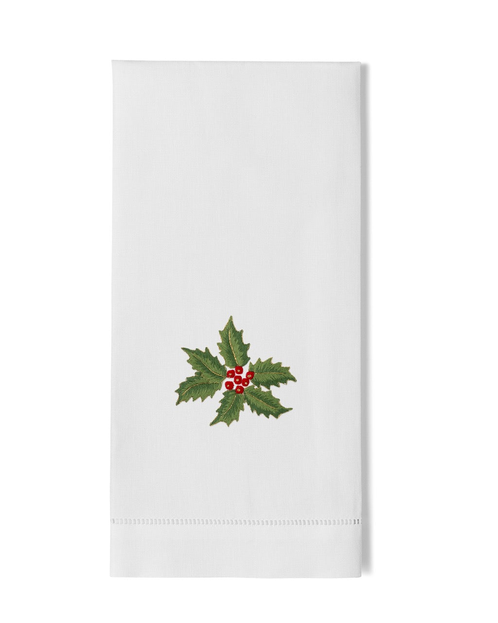 Image Of Henry Handwork Holly Gold hand towel.